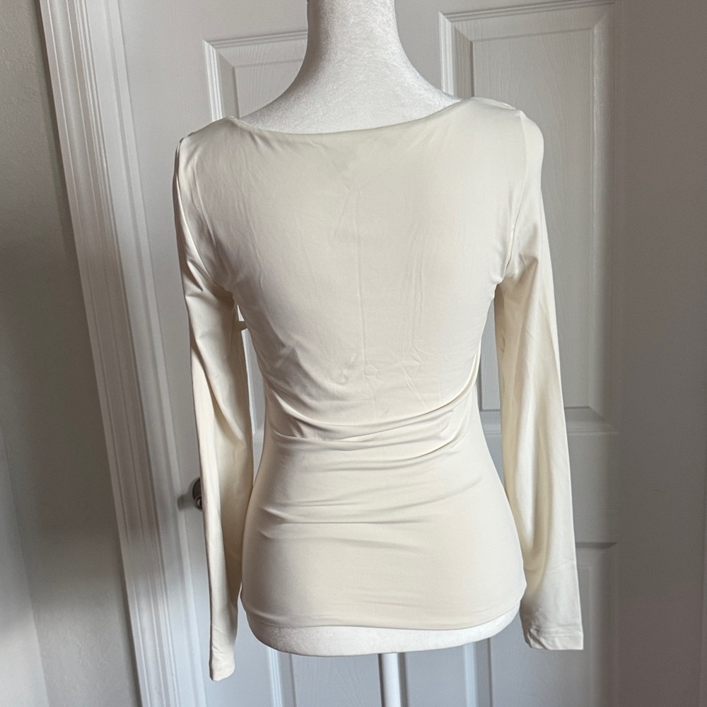 Elegant Cream Long Sleeve Top - Picture 5 of 11